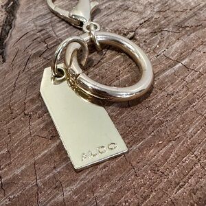 Aldo Metallic Gold Tag Keychain